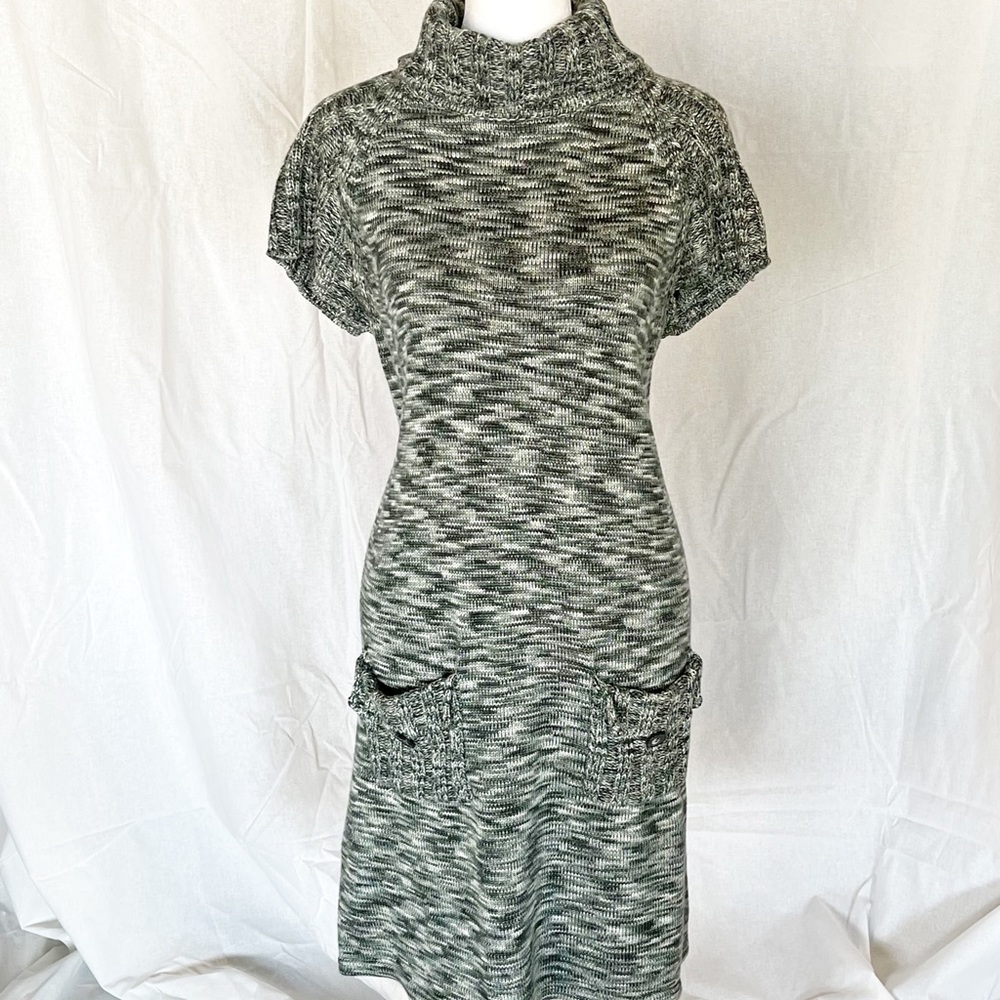 Short sleeve turtleneck sweater dress
